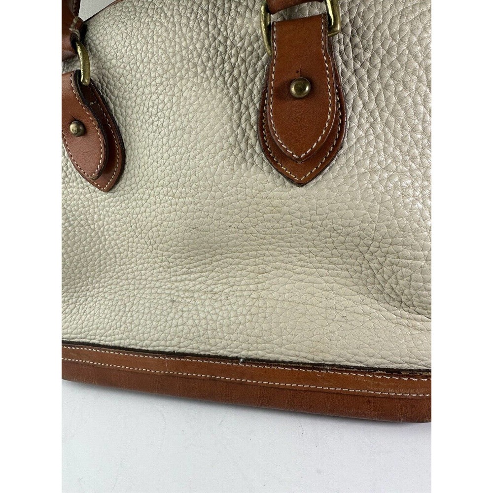 Dooney & Bourke Norfolk Domed Satchel Bag Taupe Tan Brown Purse Leather Handbag - Picture 12 of 16